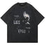 Vintage Dark Aesthetic Scene Washed T-Shirt Cross Cemetery Letter Print Grunge Oversized Unisex Streetwear Short Sleeve Tee