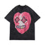 'Nightmare Heart' Acid Washed Graphic Print T-Shirt