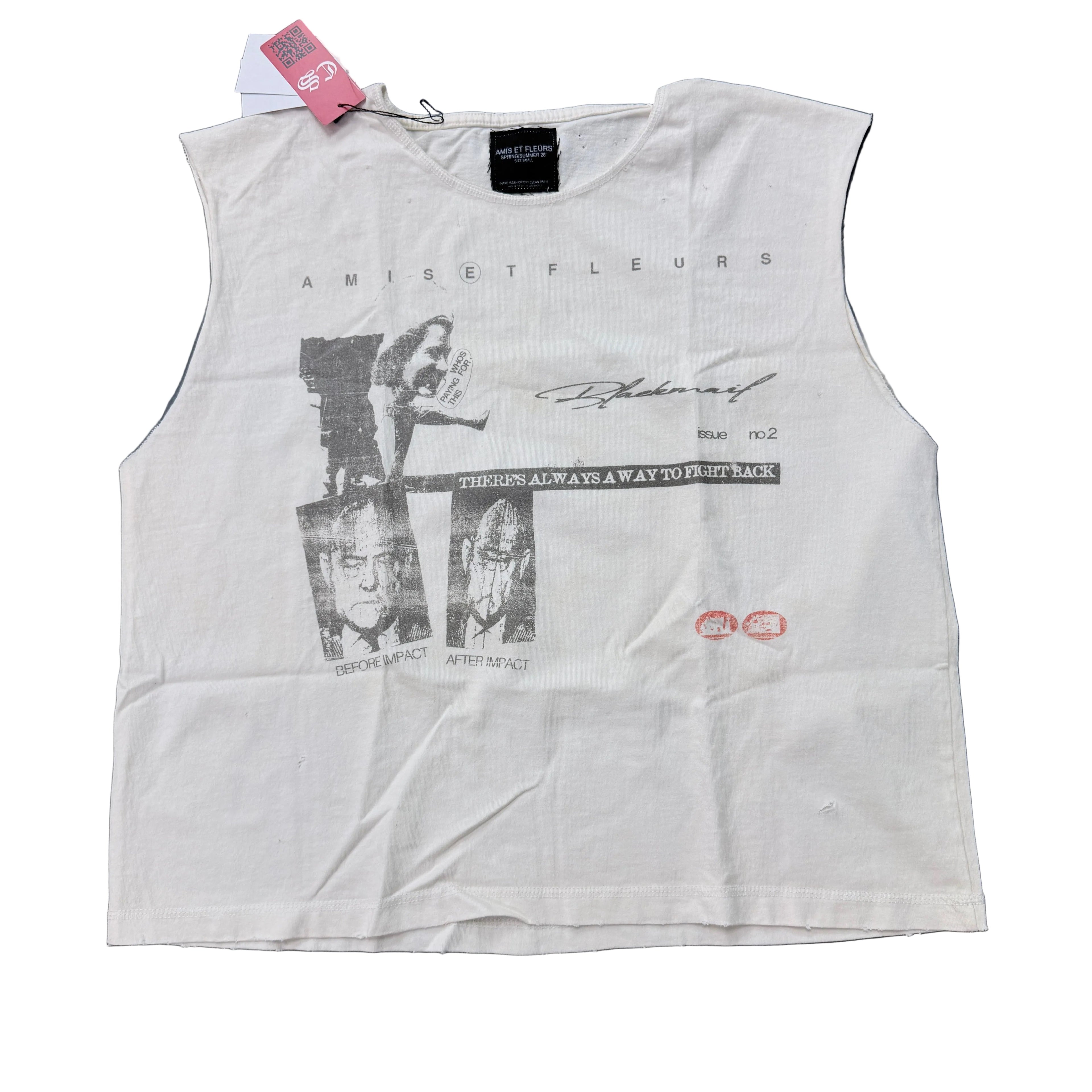 AMIS ET FLEURS "IMPACT" cutoff t-shirt