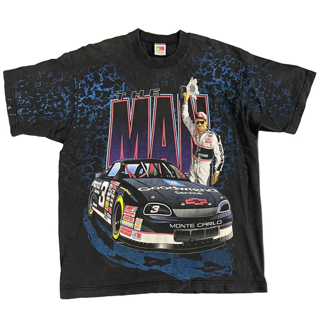 1990s Dale Earnhardt "The Man" NASCAR Vintage All-Over Print Tee