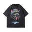 4-Eyed Hip Hop Cat Beanie Retro Washed Graphic Streetwear T-Shirt