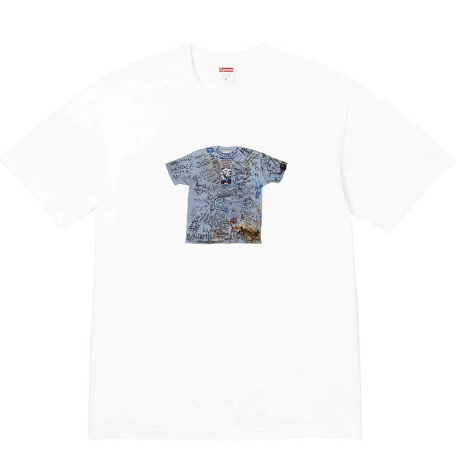 Supreme Vintage Graffiti Collage Patchwork Print T-Shirt Retro Wall Writing Art Unisex White Streetwear Short Sleeve Tee Hover Image