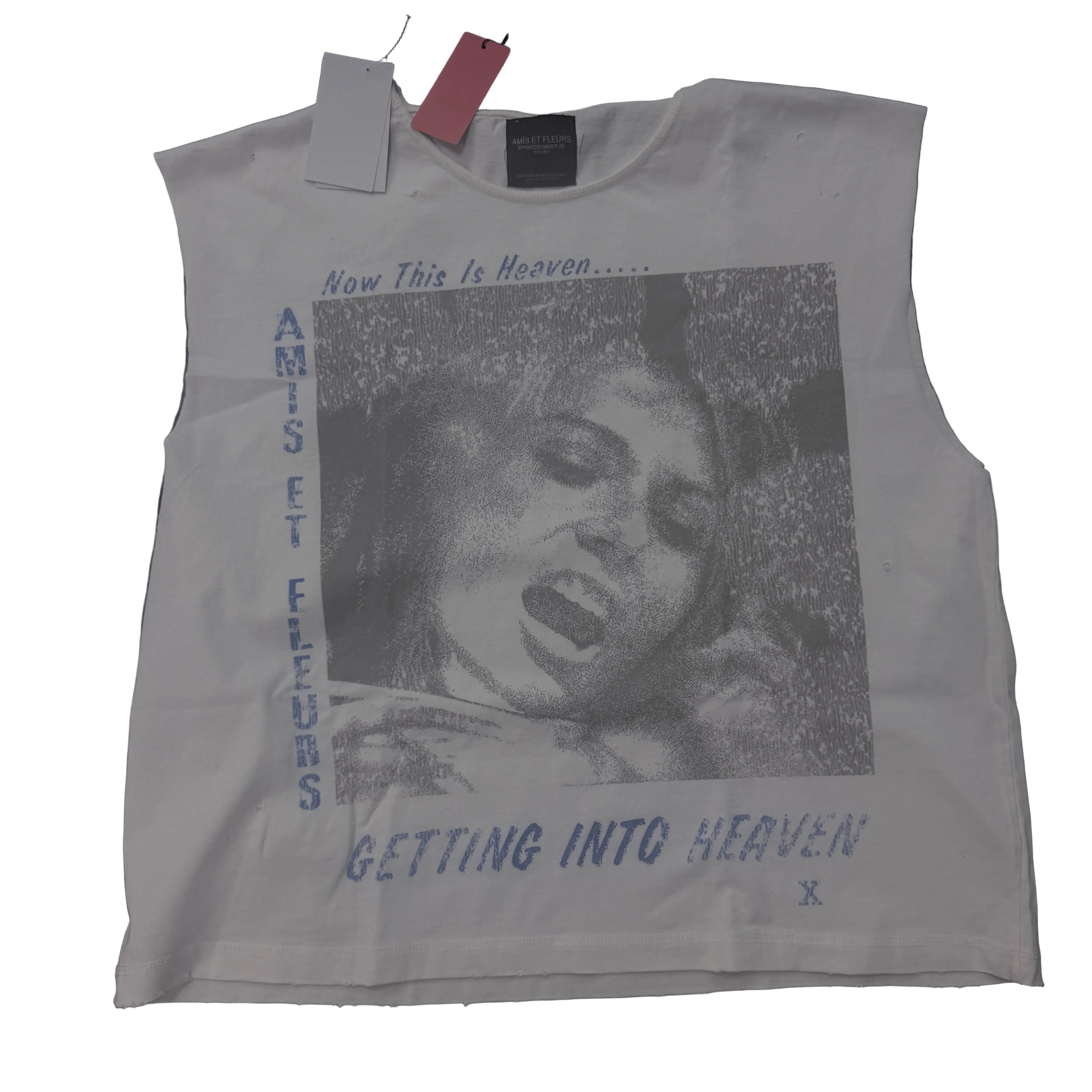 AMIS ET FLEURS “Getting into Heaven" cutoff t-shirt