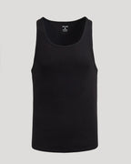 Black Ribbed Curved Hem Tank