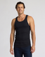 Black Ribbed Curved Hem Tank