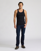 Black Ribbed Curved Hem Tank