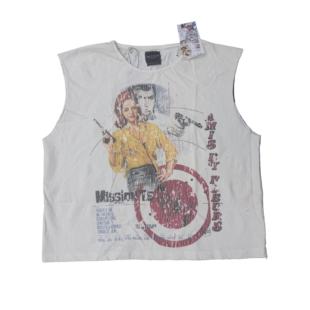 AMIS ET FLEURS "Mission T.S." cutoff T-shirt