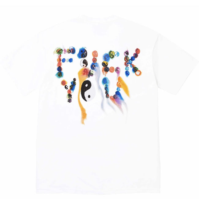 Supreme Color Splash Yin Yang Graffiti Back Print T-Shirt Chinese Taiji Symbol Art Unisex  Streetwear Short Sleeve Tee Hover Image