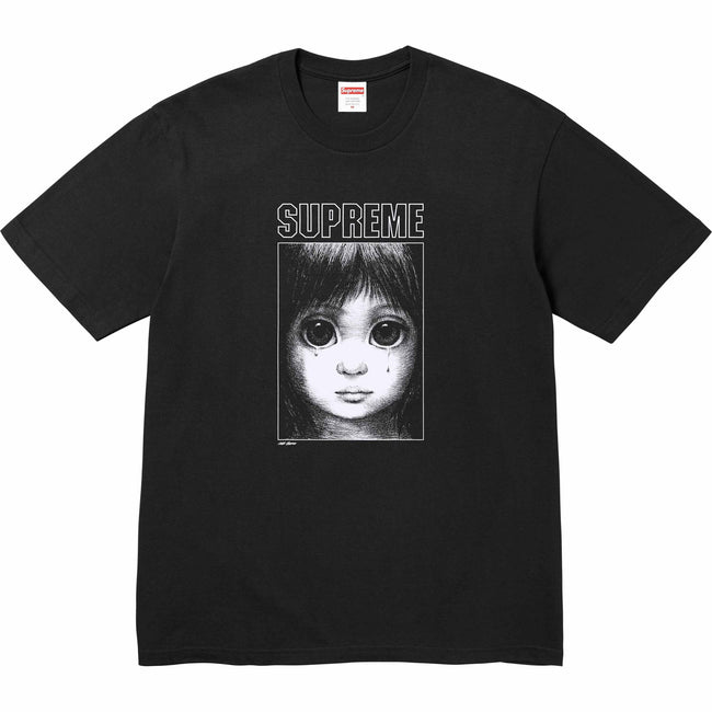 Supreme Crying Big Eyes Doll Portrait Graphic T-Shirt Men Women Vintage Anime Art  Cotton Short Sleeve Streetwear Tee Main Image