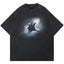 Vintage Acid Wash Oversized T-Shirt Men Women Gothic Ghost Hand Misty Horror Dark Aesthetic Grunge Streetwear Loose Short Sleeve Tee