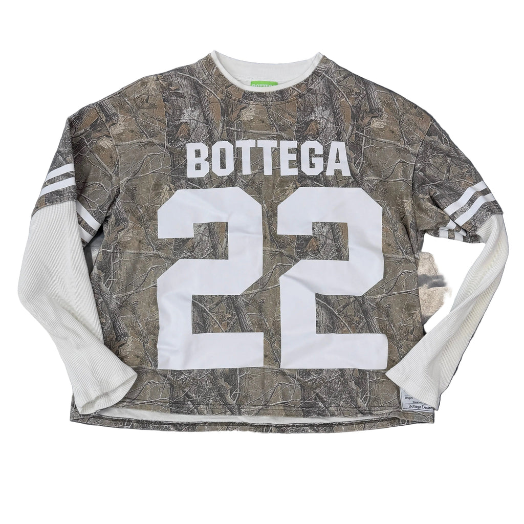 Bottega Desires War Long Sleeve T-Shirt Camo/White