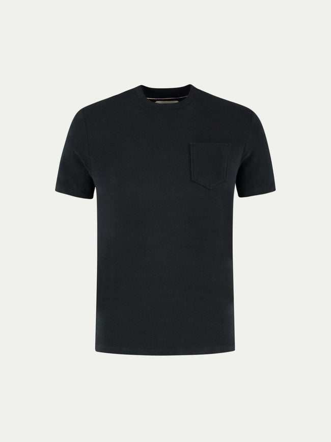 Black Terry Towelling T-Shirt Hover Image