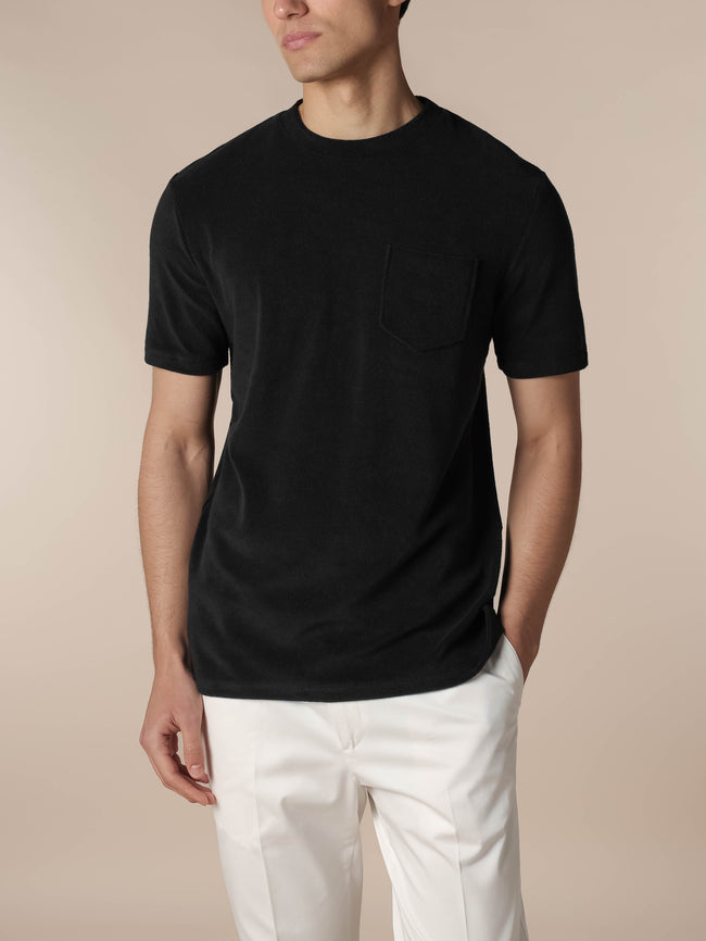 Black Terry Towelling T-Shirt Main Image