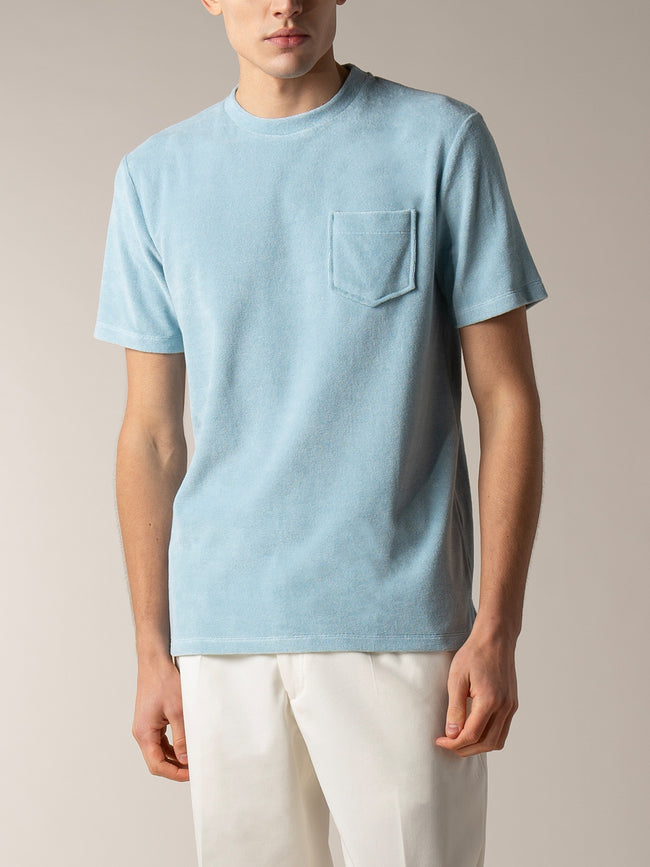 Blue Turquoise Terry Towelling T-Shirt Main Image