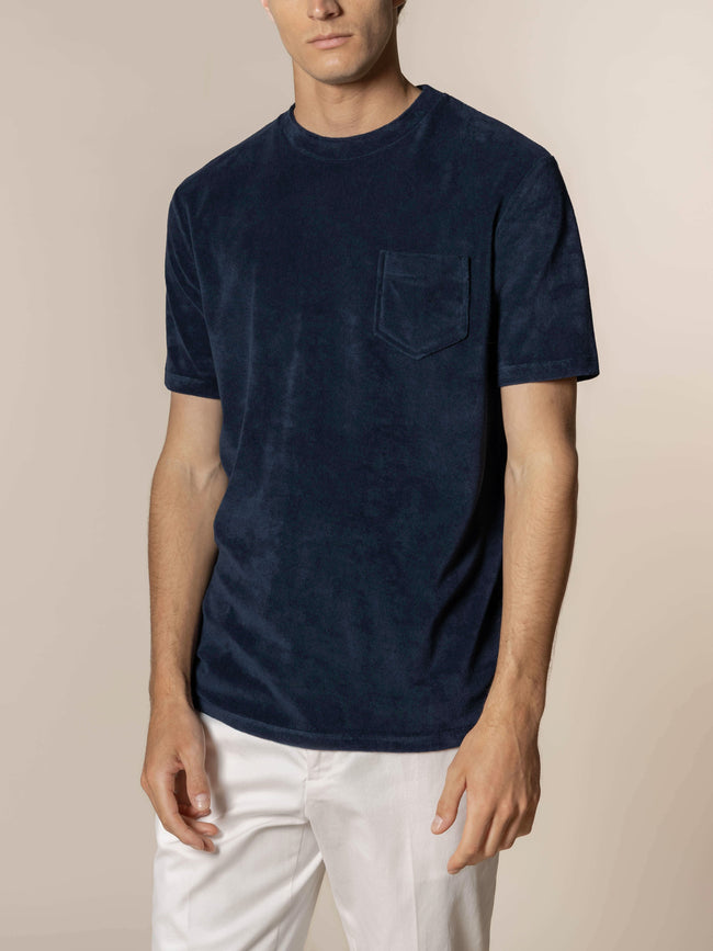 Navy Terry Towelling T-Shirt Main Image