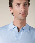 Shortsleeve Buttonless Polo Light Blue