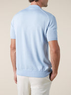 Shortsleeve Buttonless Polo Light Blue