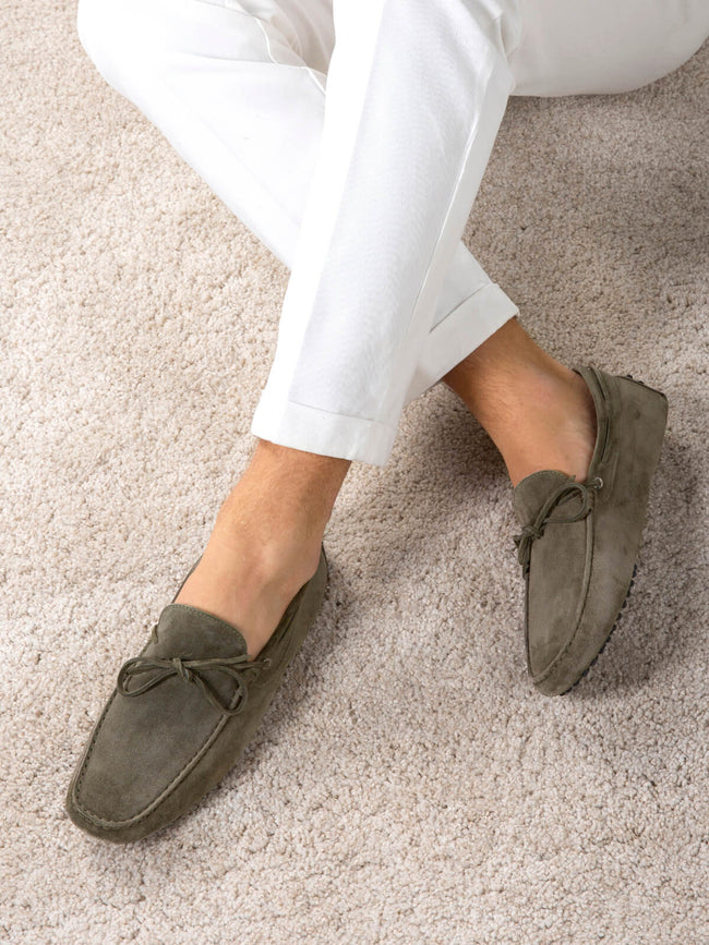 Olive Suede Driving Shoes Main Image