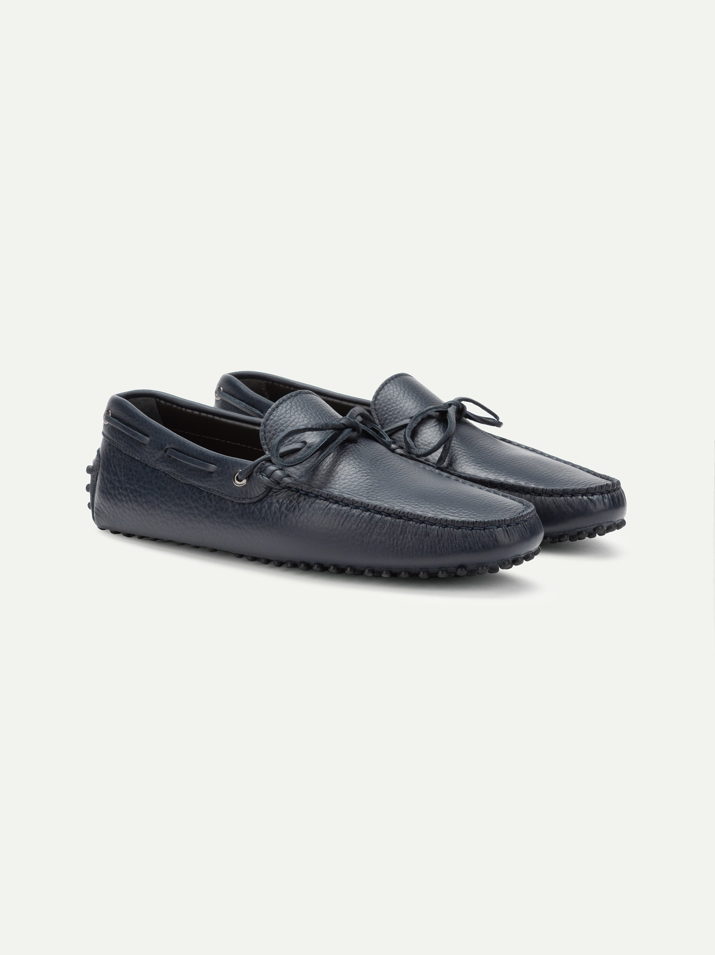 Navy Leather Driving Shoes