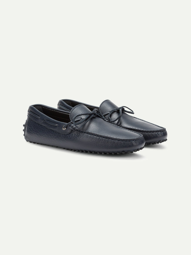 Navy Leather Driving Shoes Hover Image