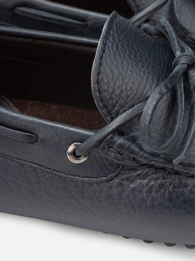 Navy Leather Driving Shoes Main Image