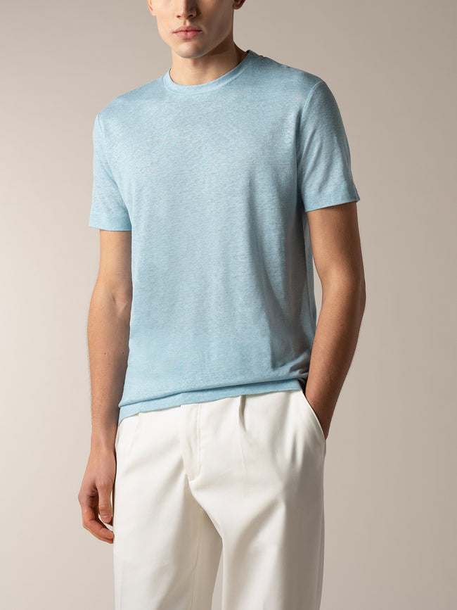 Blue Turquoise Linen City T-shirt Main Image