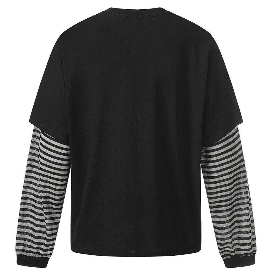 BLEGCHN Double Layered Stripe T-Shirt