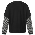 BLEGCHN Double Layered Stripe T-Shirt