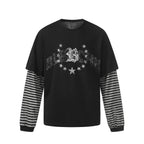 BLEGCHN Double Layered Stripe T-Shirt
