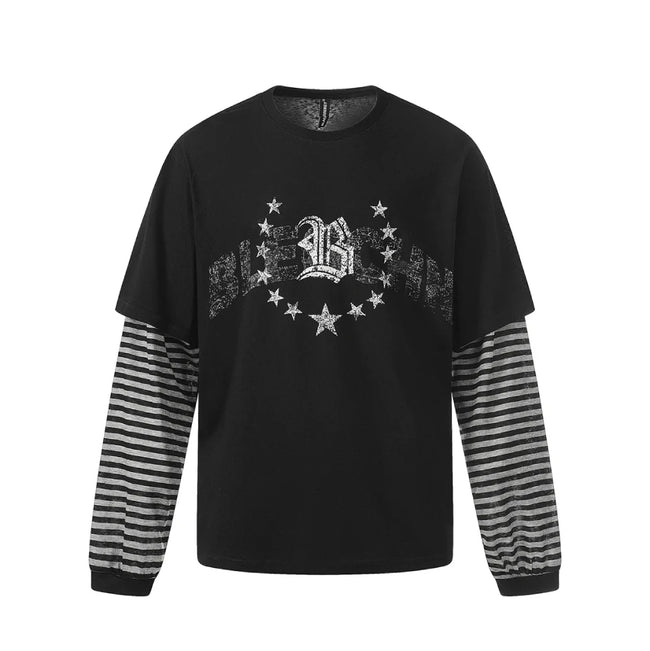 BLEGCHN Double Layered Stripe T-Shirt Hover Image