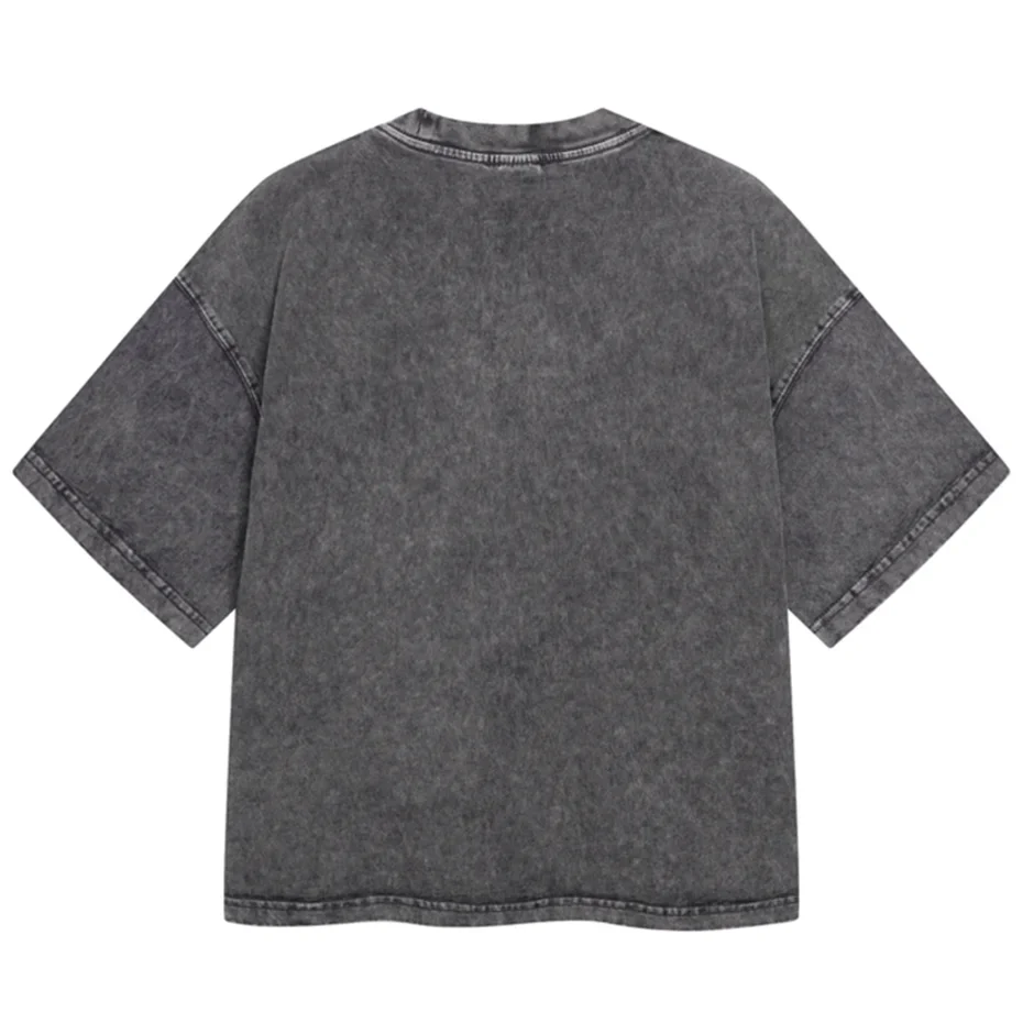 Essential Boxy Fit Washed Drop Sleeve T-Shirt