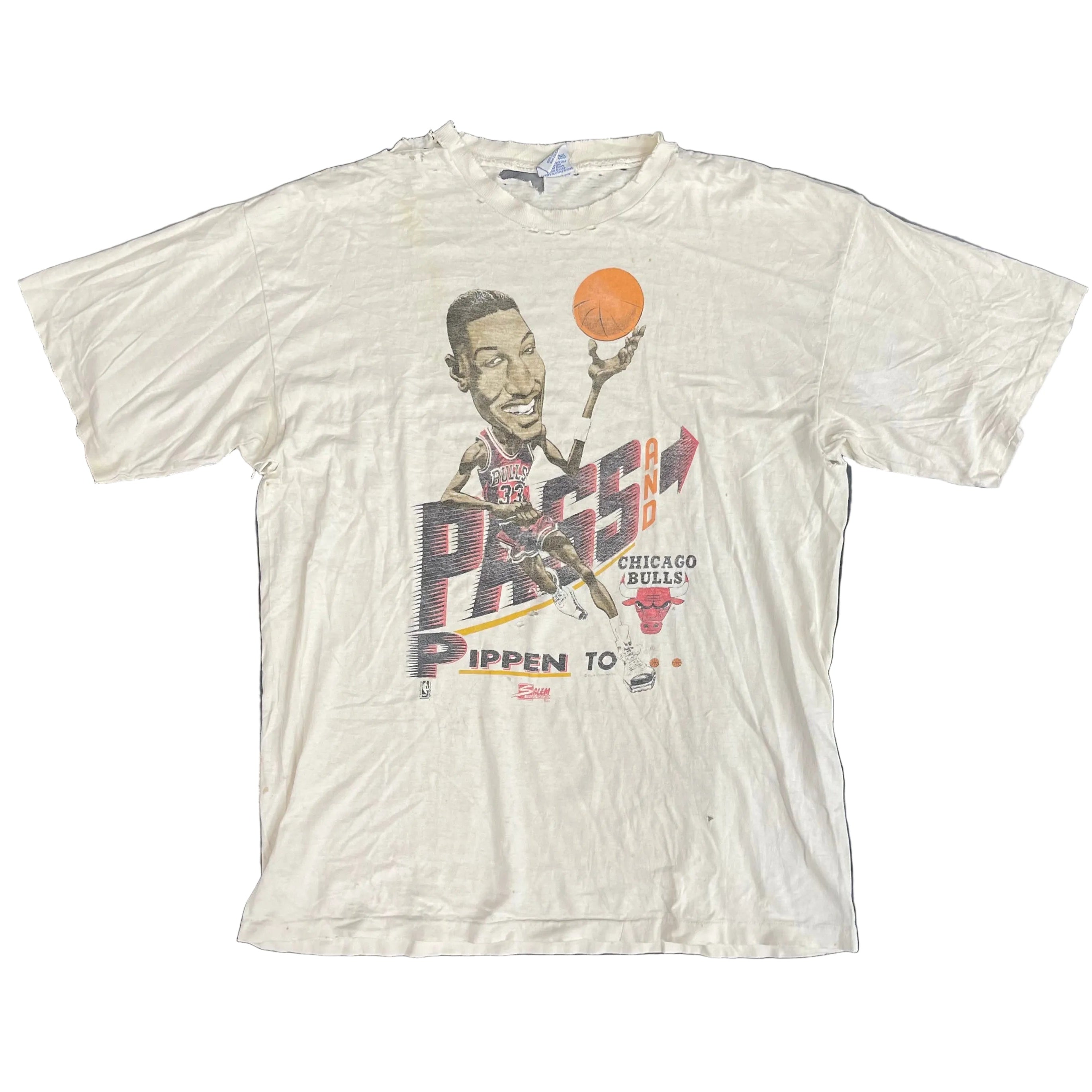 1991 "Pass and Smash" Chicago Bulls Pippen & Jordan Graphic Vintage Tee