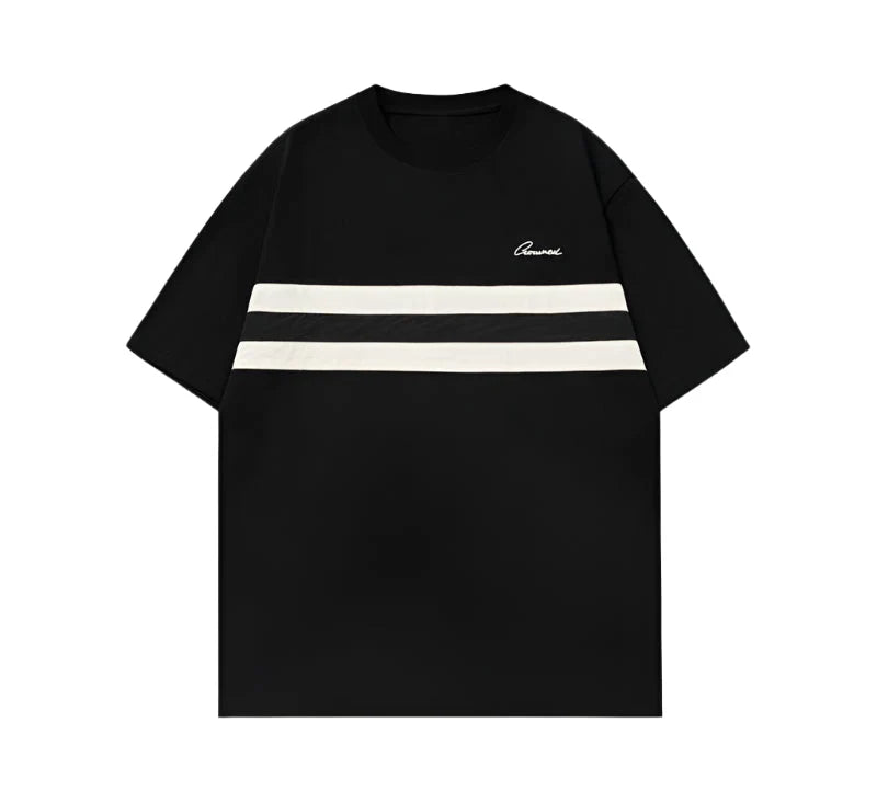 Chest Stripe Dropped Sleeve T-Shirt