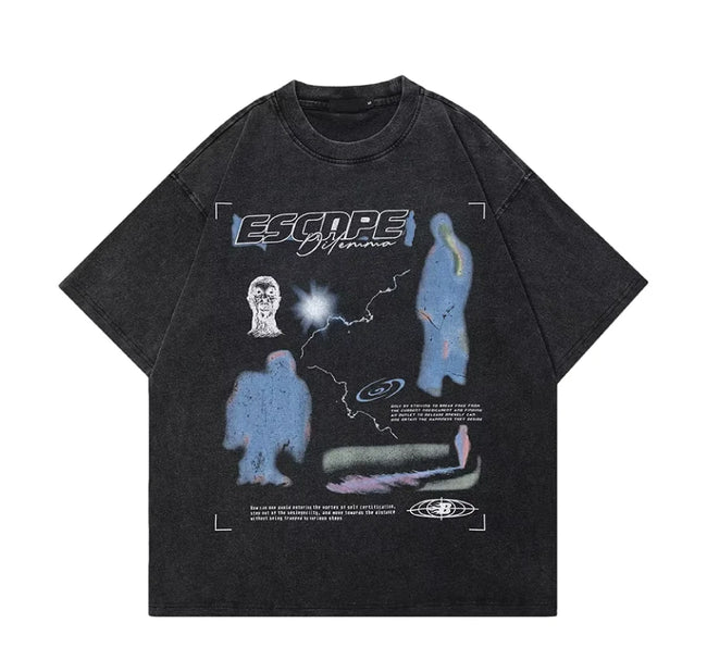 Cyber Escape Acid Wash T-Shirt Hover Image