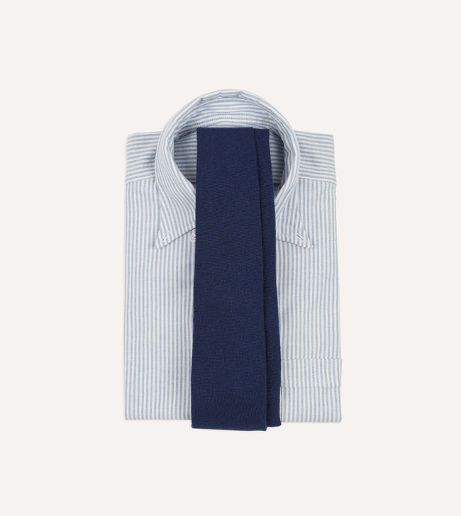 Indigo Pure Cashmere Solid Tipped Tie Main Image