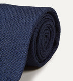 Navy Large Knot Grenadine Tipped Tie