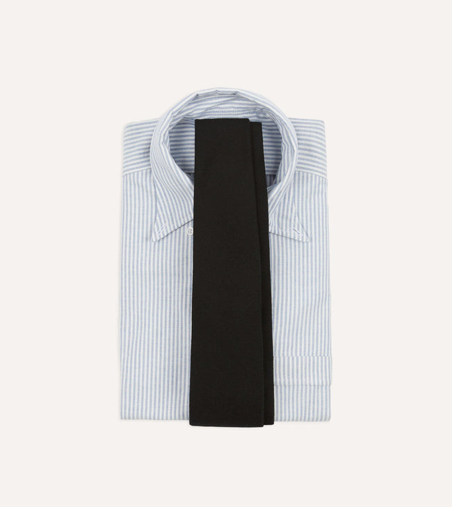 Black Pure Cashmere Solid Tipped Tie Main Image