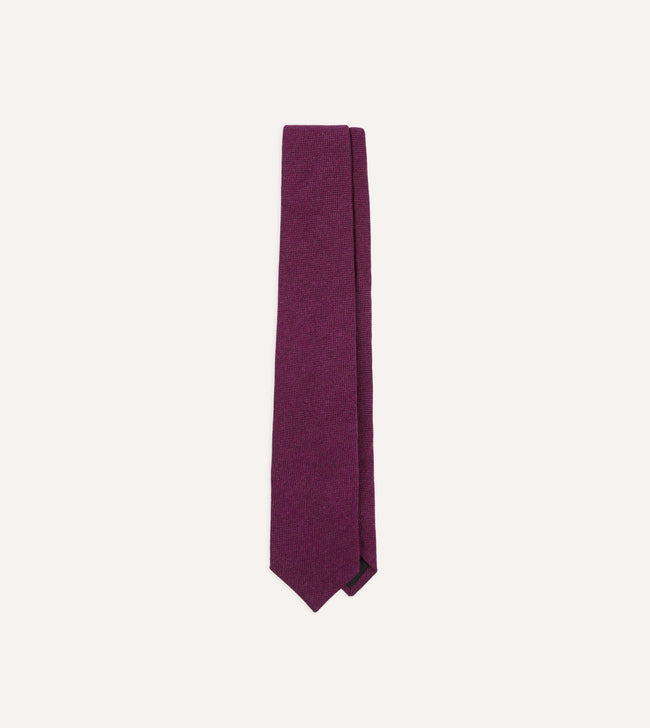 Fuchsia Pure Cashmere Solid Tipped Tie Hover Image