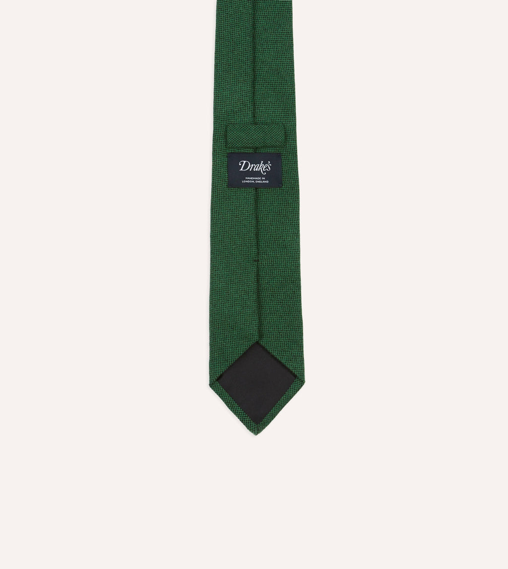 Green Pure Cashmere Solid Tipped Tie
