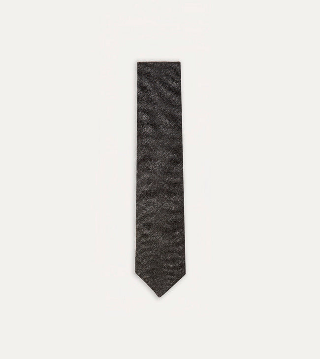 Black Pure Cashmere Solid Hand Rolled Tie Hover Image