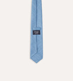 Blue Tussah Hand Rolled Silk Tie