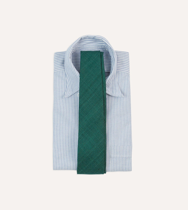 Teal Tussah Hand Rolled Silk Tie Main Image