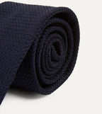 Dark Navy Hand Rolled Large Knot Grenadine Tie