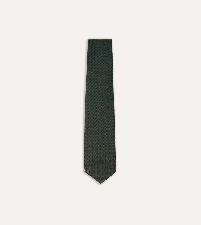 Green Hand Rolled Large Knot Grenadine Tie Hover Image