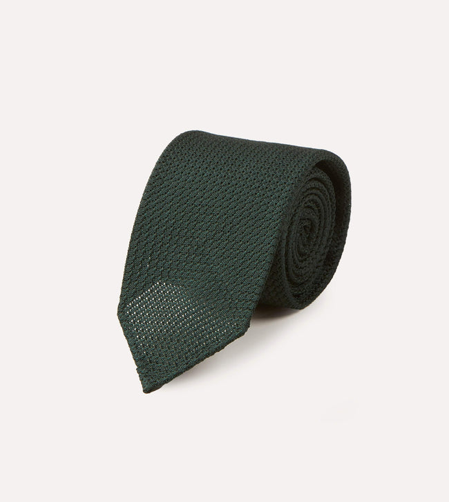 Green Hand Rolled Large Knot Grenadine Tie Main Image