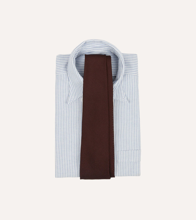 Burgundy Fine Woven Grenadine Silk Hand Rolled Tie Main Image