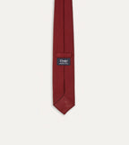 Red Fine Woven Grenadine Silk Hand Rolled Tie
