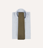 Khaki Green Fine Woven Grenadine Silk Hand Rolled Tie
