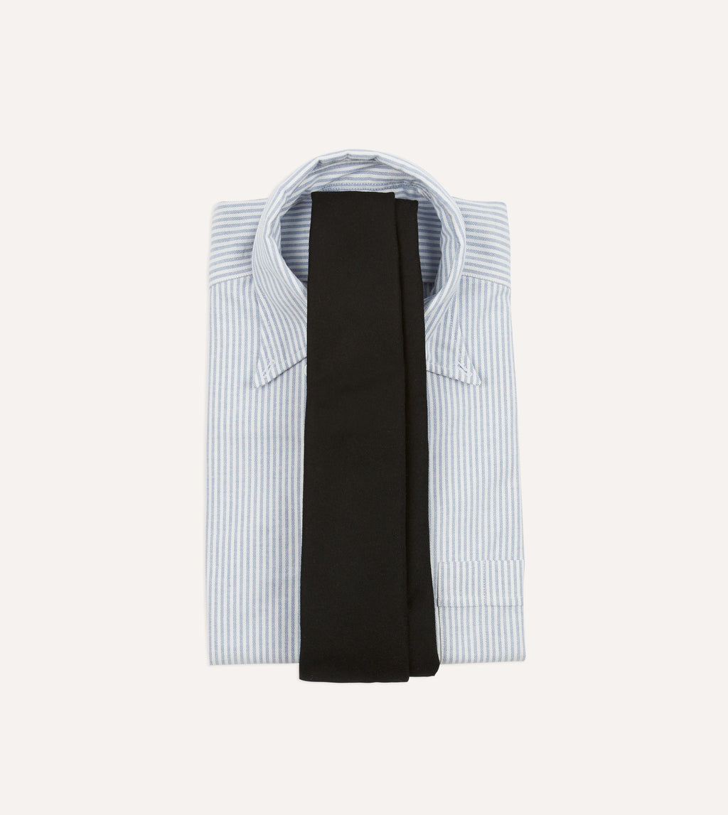 Black Super Fine Merino Wool Self Tipped Tie