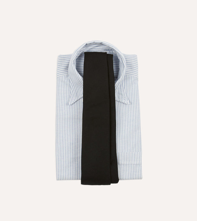 Black Super Fine Merino Wool Self Tipped Tie Main Image